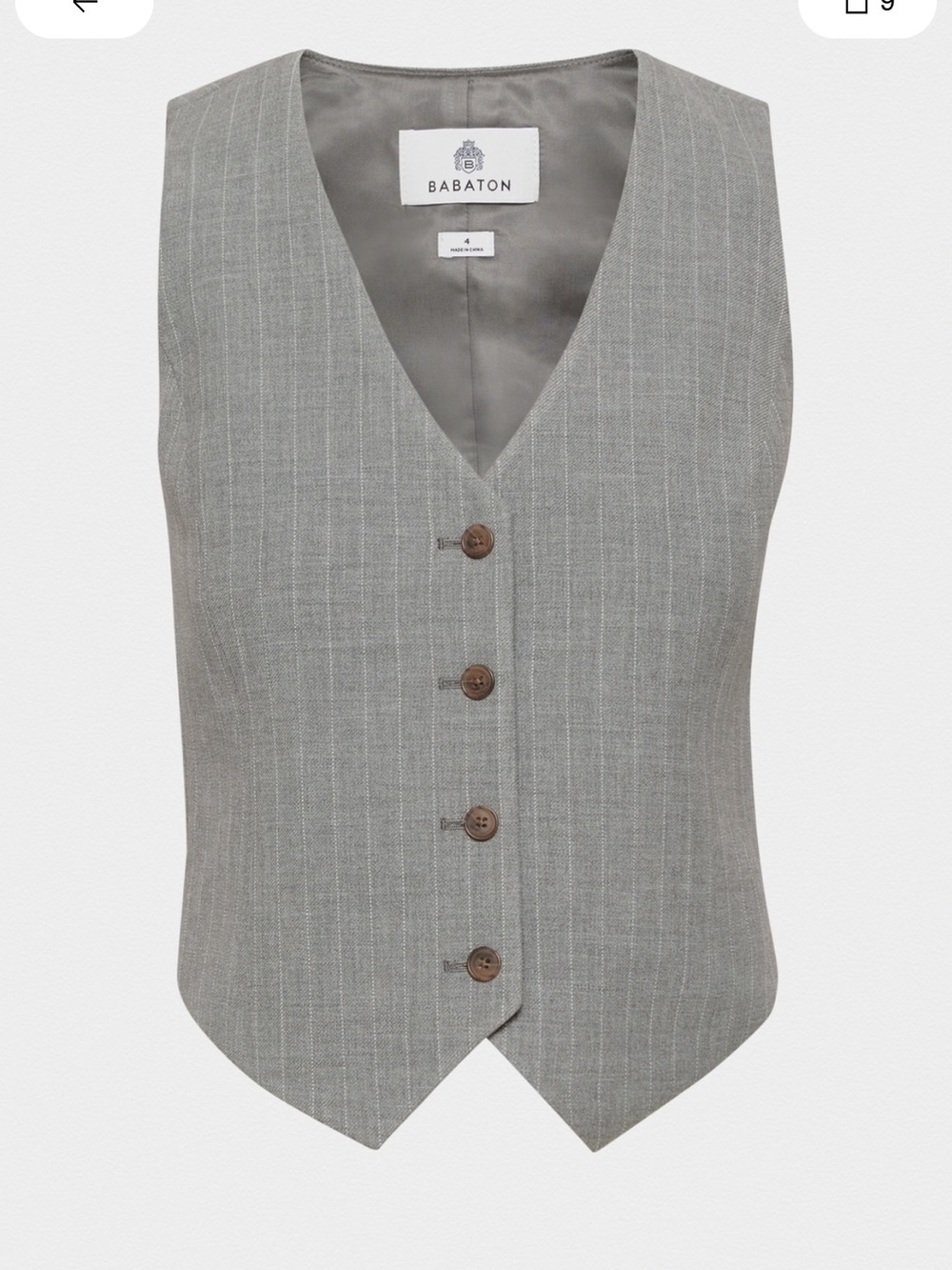 Aritzia DENIRO Grey Pinstripe Vest